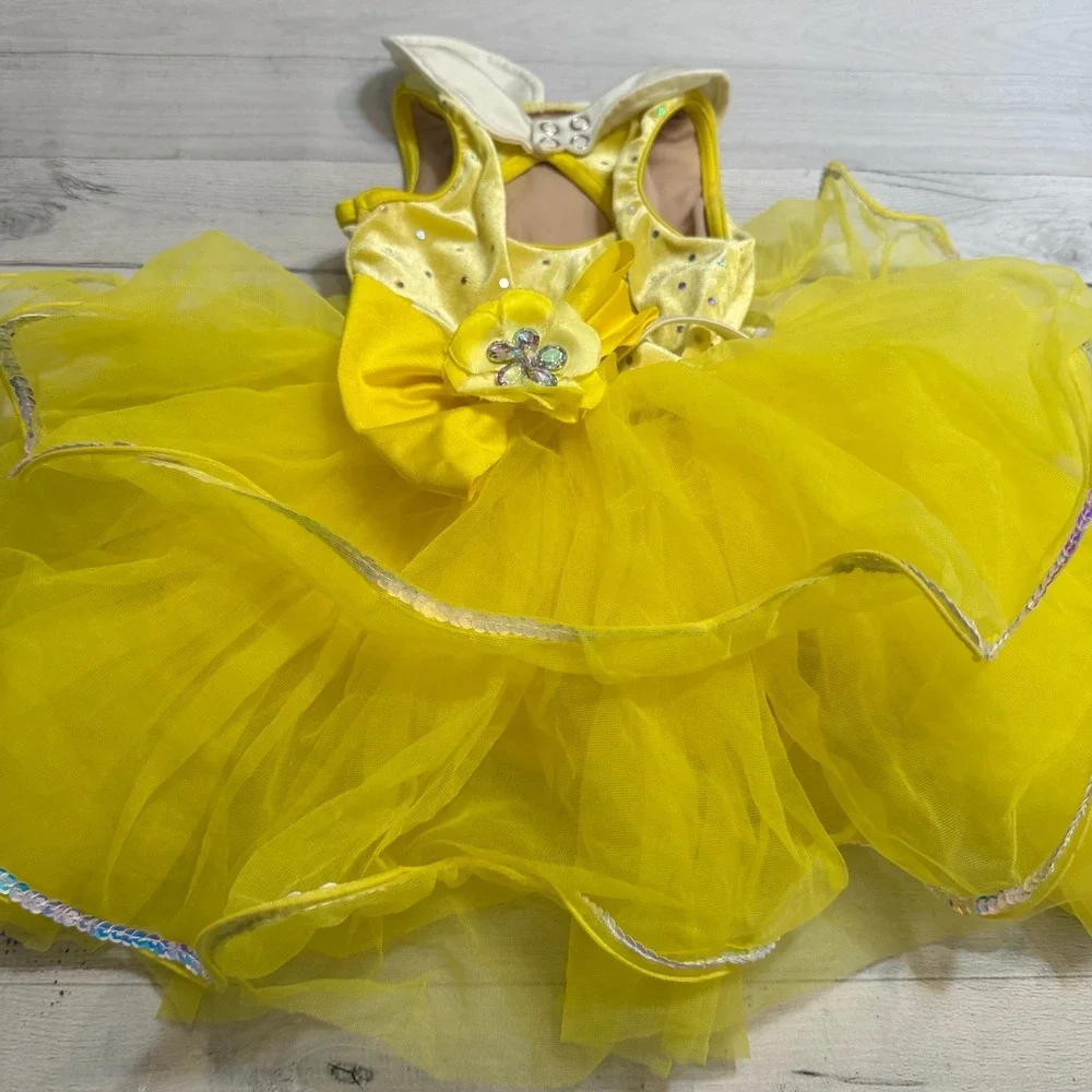 Weissman yellow tutu one piece‎ dance dress costume child XS